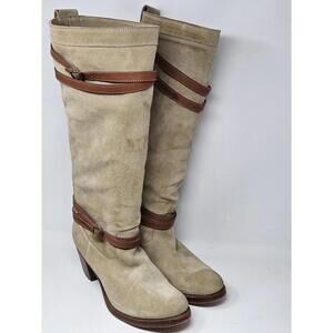 Frye Jane Strappy  Suede Leather Tall Boots Size 11